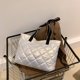 thumbnail image 5 of Bolso de viaje con entramado rómbico, de mano suave para mujer, portátil, acolchado para el trabajo, 5 of 8