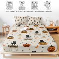 thumbnail image 5 of Full Size Fitted Sheet Set - Halloween 3 Piece Bedding Sets 16" Deep Pocket Fitted Sheet with 2 Pillowcases, Cats Ghosts Pumpkins Star Moon Rustic Brushed Microfiber Hotel Luxury Bed Sheets, 5 of 9