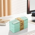 thumbnail image 4 of Bento Lunch box - Wheat Straw Fiber Stackable Bento Box, 3-in1 Compartment, Leakproof lunchbox container, Adult Lunch Box,Reusable On-the-Go Meal and Snack Containers, 4 of 5