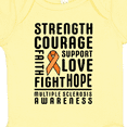 thumbnail image 4 of Inktastic Multiple Sclerosis Awareness Strength Courage and Support Boys or Girls Baby Bodysuit, 4 of 5