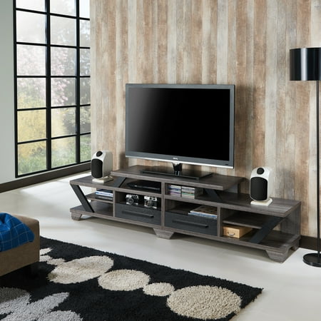 Furniture Of America Mezu Contemporary Two Tone Distressed Grey Furniture Of America Mezu Contemporary Two Tone Distressed Grey Black 82 Inch Open