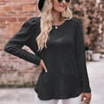thumbnail image 2 of SWSMCLT Women's Long Puff Sleeve Knit Fall Top Loose Fit Boat Neck Fashion Sweatshirt Pullover Sweater Tshirt Soft Ribbed Grey XX-Large, 2 of 4