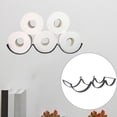 thumbnail image 4 of Soporte de hierro para rollos de papel higiénico, organizador, cesta para pañuelos, para montaje en pared o gratis Negro, 4 of 9