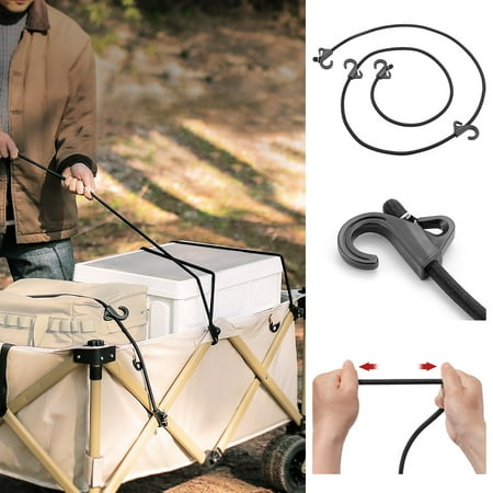 

Qiopertar Cuerda elástica de doble gancho al aire libre cuerda elástica de 8 mm de grosor cuerda de encuadernación de equipaje encuadernación de coche de camping línea de ropa ganchos de plásti