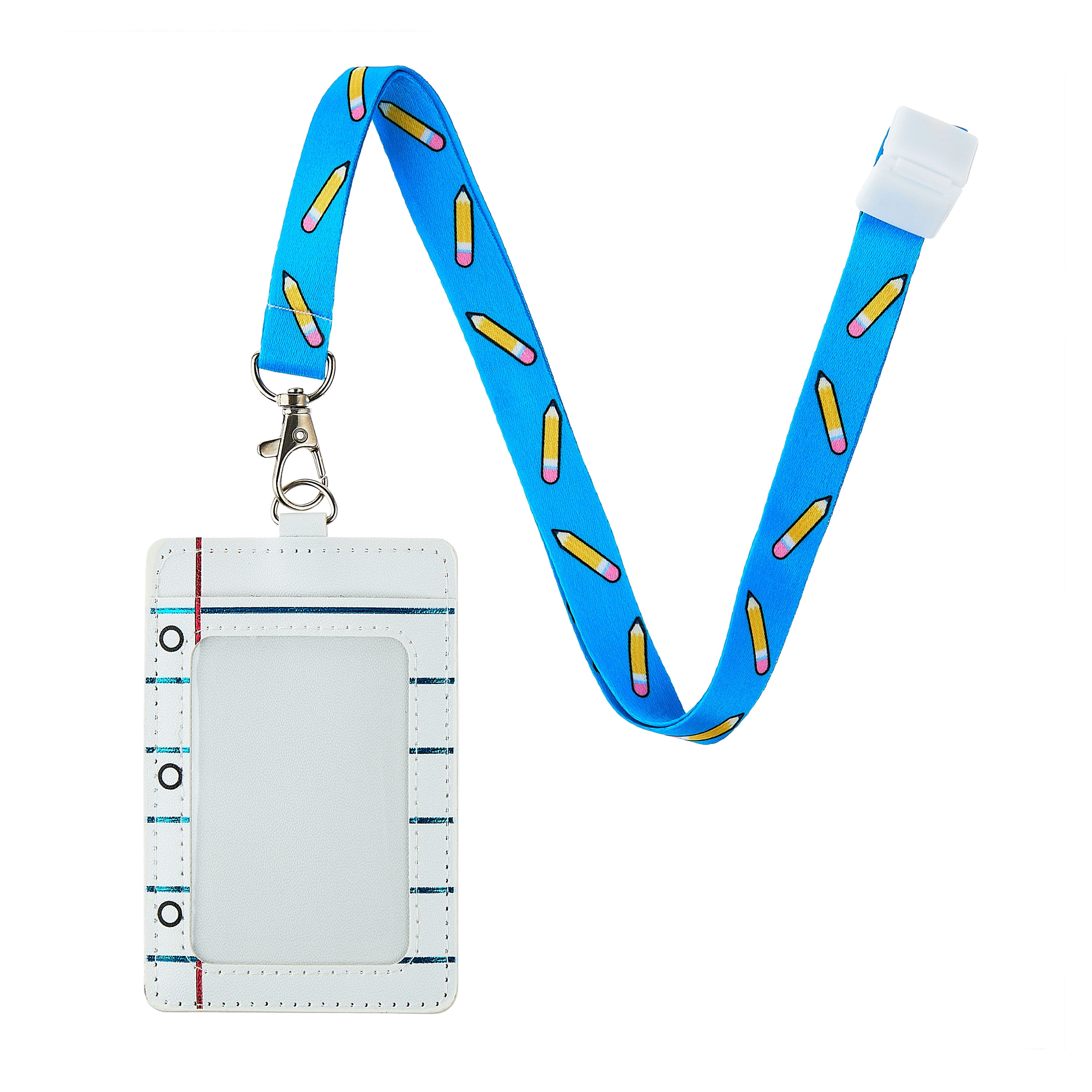 Pen+Gear Notebook Paper Teacher Badge Holder with Breakaway Lanyard, Multicolor