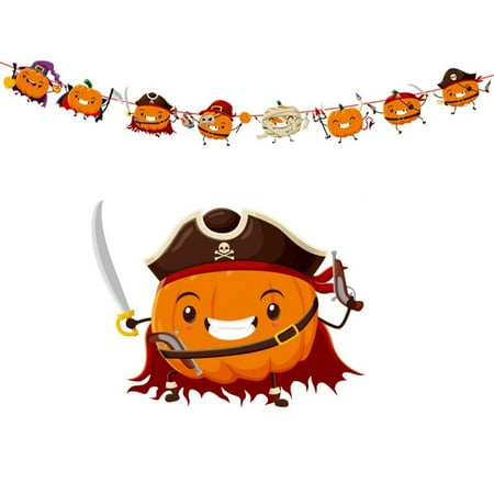 Happy Ghost Paper Party Supplies Garland Witch For Home/Halloween Bat Kids Gift Banner Hanging Ornament Bunting Flags PIRATE PUMPKIN