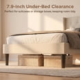 thumbnail image 6 of Lofka Queen Size Bed Frame with Upholstered Wingback Headboard Beige Finish, 6 of 10