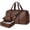 Coffee, variant on Coffee Faux Leather Weekender Duffel Bag Carry On Travel Laptop Compatible