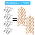 thumbnail image 3 of GALASALA 4PCS Ganchos para Pantalones Ropa Con 5 Pinzas para Ropa, 6 Niveles Acero Inoxidable Tipo S Gancho Pantalones, Ahorra Espacio, Doble Prop&oacute;sito Perchas Pantalones Almacenamiento Fal, 3 of 7