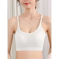 thumbnail image 5 of Spencer Women's Pullover Comfort Bralette, Sizes M-XL, Cami Bras U-Neck Padded Seamless Straps Bralette for Women, White, 5 of 10