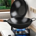 thumbnail image 2 of JHIALG Nonstick Wok,Fish Scale Pattern Flat Bottom Non-Stick Pan, Carbon Steel Woks Coa & Nonstick Stir-Fry Pans Lid Rust with, 2 of 8