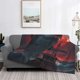 thumbnail image 2 of Fotbe Red Moon Shark Sailboat Manta de Franela con Estampado, Manta Ultrasuave para Cama, Sofá, Auto, Hipoalergénica y Antibolitas-80"x60", 2 of 6