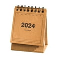 thumbnail image 2 of Calendario de escritorio pequeño 2024, calendario de escritorio de pie, calendario de encuadernación de doble alambre para escritorio, planificador , Cuero, 2 of 8