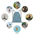 thumbnail image 6 of Disketp Blue paisley pattern Drawstring Backpack Drawstring Gym Bags Draw String Bags for Sports, Gym, Travel, Swimming, Beach-Medium, 6 of 6