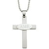 Personalized Planet Engraved Initials Stainless Steel Religious Cross Pendant, 20"