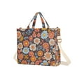 thumbnail image 7 of FORMRS Womens Corduroy Tote Bag Crossbody Shoulder Handbag with Pocket, Colorful Flowers, 7 of 7