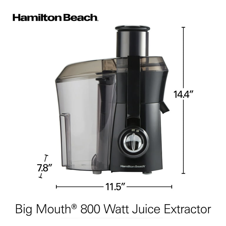 Hamilton Beach Big Mouth Juicer Juice Extractor, 800W, Black, 67601