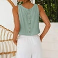 thumbnail image 5 of ECZHAW Clearance,Womens Linen Crop Tops Summer Casual Loose Cotton Linen Sleeveless Tank Top, 5 of 9