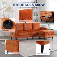 thumbnail image 2 of MOONMISS Chenille Upholstered L-Shaped Living Room Sofa with Storage Ottoman-Orange, 2 of 5