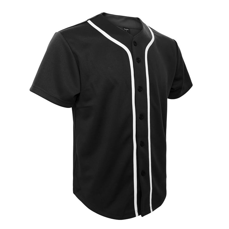 Plain black baseball clearance jersey