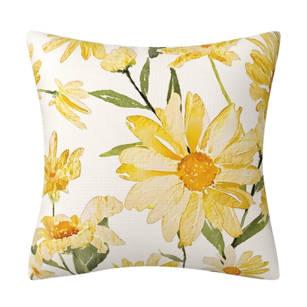 Funda De Almohada Summer Daisies Para Salón Interior, Cojín De Sofá, Funda De Almohada Para Exterior, Decoración Del Hogar