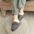 thumbnail image 7 of Comwarm Fuzzy Slippers for Women Memory Foam Winter Warm House Shoes Indoor Outdoor, Grey, Size 6-6.5, 7 of 7