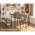 thumbnail image 5 of Aiho 4 Piece Dining Table Set for 4, Kitchen Table and Chairs with Bench, Space-Saving Dining Furniture for Small Spaces, Apartment, Breakfast Nook - Gray, 5 of 10