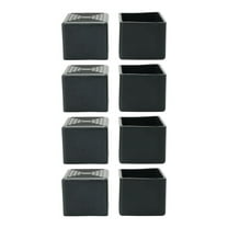 Unique Bargains 8 Pcs Antislip Rubber Square 25mm x 25 mm Chair Foot Cover Table Furniture Leg Protector Black