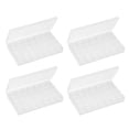 thumbnail image 1 of Caja organizadora de plástico de 4 piezas con 28 rejillas, diseño independiente, transparente, para joyas, anillos de diamantes de imitación., 1 of 12