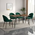 thumbnail image 3 of INO Design Modern Wooden Dining Table, Rectangle Walnut Wood Pattern Table Top with Black Metal Legs for 4 and 6 Person Furniture - Kitchen, Office, Living Room, Home (Table Only), 3 of 8