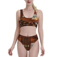 thumbnail image 2 of Picia Log Cabin Inside Women's High Waisted Bikini Scoop Neck Swimsuit Two Pieces Bathing Suit-Small, 2 of 8