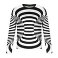 thumbnail image 4 of Qingpeng Men Stripe Print T-Shirt Spring Shirts Comfy Long Sleeve Scoop Neck Tops Blouses Basic Casual Pullover Shirt, 4 of 5