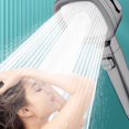 thumbnail image 1 of Cabezal de ducha Chamoist, cabezal de ducha turbo, boquilla de ducha para baño doméstico, calentador de agua, ducha con filtro, 4 modos de baño, un cabezal de ducha con función de parada de agua, 1 of 8