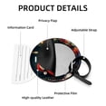 thumbnail image 4 of Santa Claus 2Pcs PU Leather Round Luggage Tags with Privacy Cover and Name ID Tag for Suitcase, Handbags, Backpacks, School Bags, 4 of 6