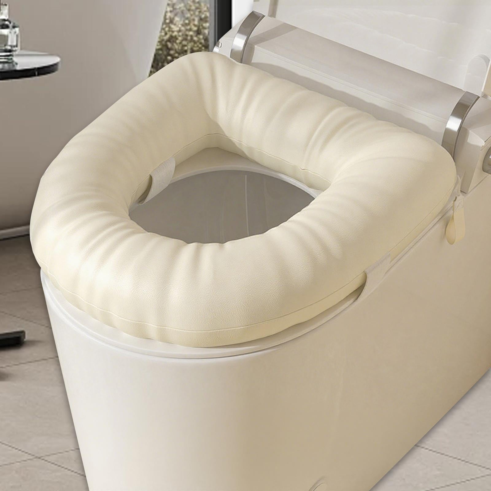 Toilet Seat Riser Cushion Cover 8cm Thicken Soft Padded for Seniors Universal Standard Toilets