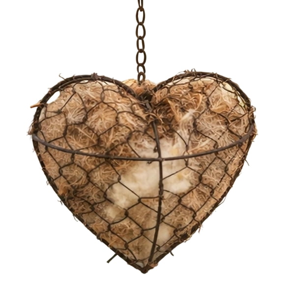 Décorations de Bienvenue à la Maison en Fibre Faite à la Main Nidification d'Oiseau Cœur Rechargeable Havre d'Oiseaux 1 Forme de Cœur Nidification Hiver Oiseaux Amoureux des Animaux Jardin Maison Cour Décoration Suspendue de Pâques Décoration Suspendue d'Amour Vacances