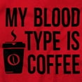 thumbnail image 2 of My Blood Type Coffee Caffeine Addict Womens Slim Fit Graphic Tee Brisco Brands S, 2 of 5