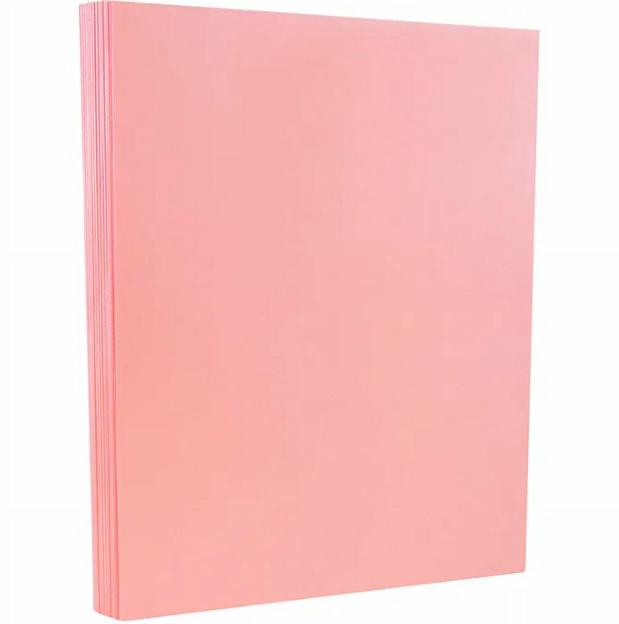 JAM Paper Vellum Bristol, 8 1/2 x 11, Pink Vellum, 67lb, 100 per Pack