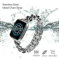 thumbnail image 4 of Dwitch Compatible With Apple Watch Band 42mm 44mm 45mm 46mm 49mm, Fashion Cowboy Chain Stainless Steel Metal Wristband Women Men Replacement for iWatch SE Series Ultra 2/1 10/9/8/7/6/5/4/3/2/1,Silver, 4 of 6
