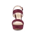 thumbnail image 6 of BLISSFUL STEP Women Platform Slingback Block Heeled Sandals Burgundy 7.5, 6 of 6