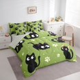thumbnail image 2 of jejeloiu Cartoon Cat Paw Print 7-Piece Twin Bedding Sets Kids,Cute Kitten Pattern Bedding Comforter Set,Reversible, 2 of 7