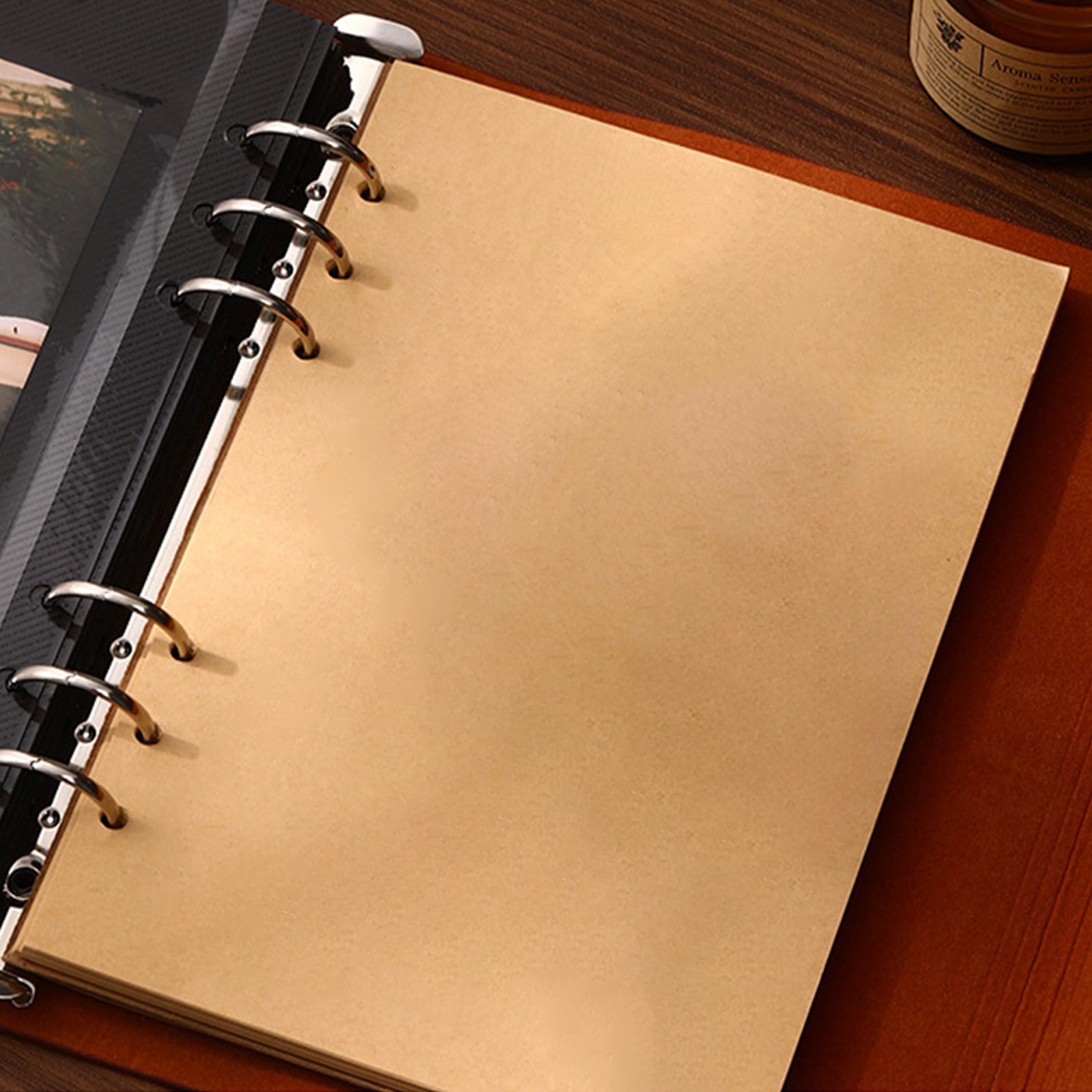 ZYXWVU Vintage Leather Photo Album Journal Loose Leaf Scrapbook with Charm Travel Couple Memory Keepsake Diary Creative Gift