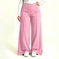 thumbnail image 2 of TEAJOPSUU Plus Size Yoga Pants for Women Wide Leg Stretchy High Waist Elastic Waisted Palazzo Pants Casual Daily Trousers XL-5XL Pink, 2 of 6