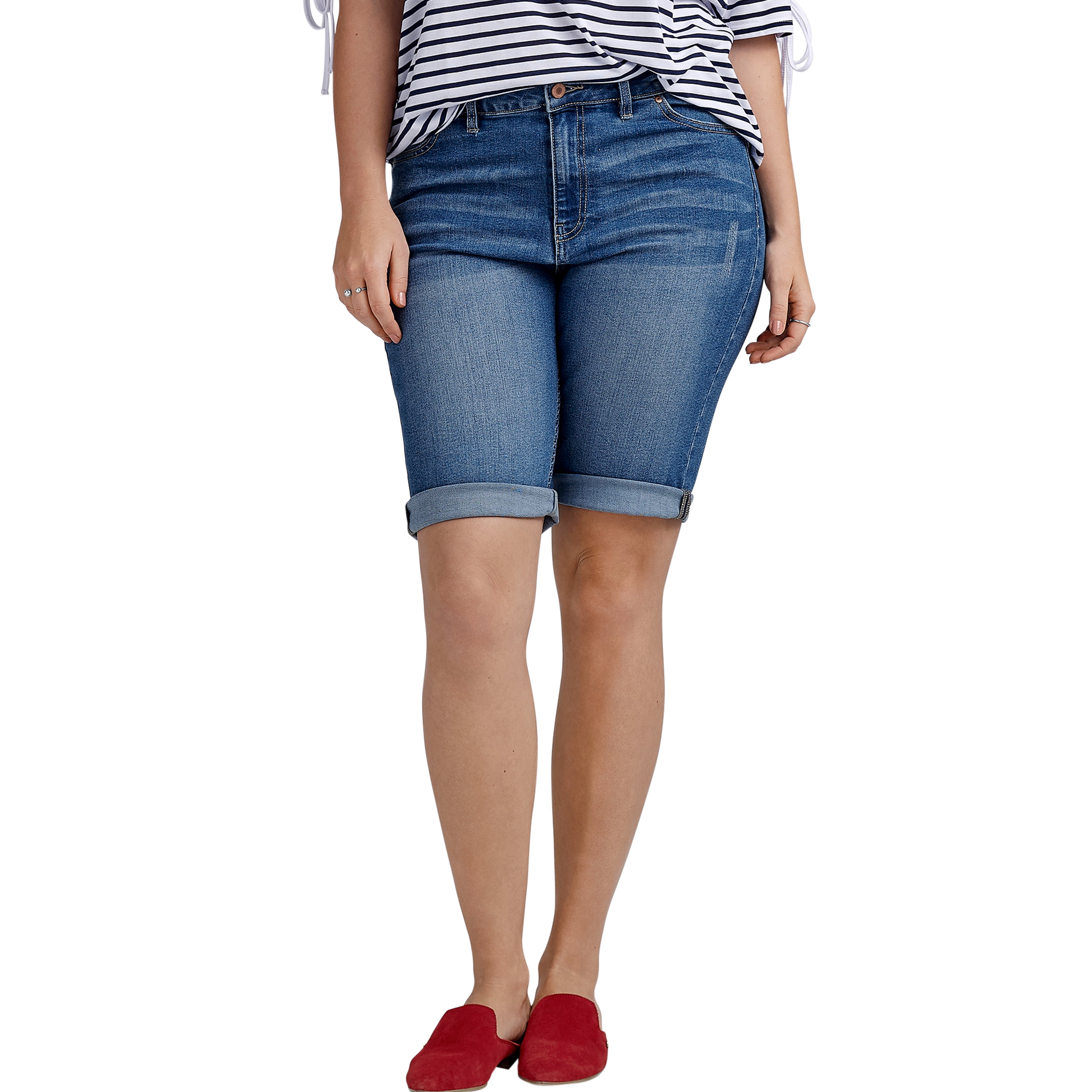 plus size jean shorts walmart