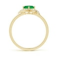 thumbnail image 2 of ANGARA Natural Cushion Emerald and Diamond Halo Promise Ring in 14K Yellow Gold for Women (Size-5mm) | May Birthstone, Birthday, Anniversary, Jewelry Gift for Women | Natural Emerald Ring, 2 of 8