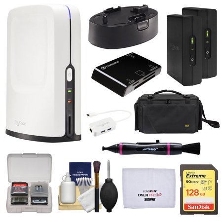 Broadcast Quality 60 Minute Video - SlingStudio Hub Portable Wireless Broadcast HD Video Production Unit + Battery Pack + 2x Wireless CameraLinks + USB-C Expander + 128GB Card + Case Kit