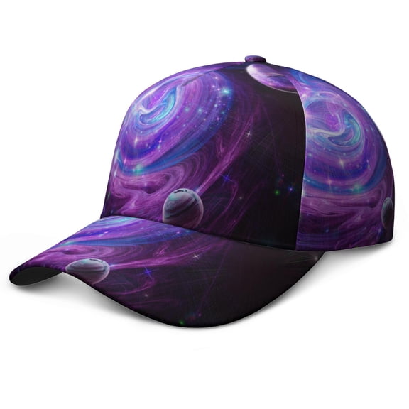 Starry Night Sky Alien Spacecraft Baseball Cap – Durable Snapback Hat for Softball, Volleyball, Tennis, and Golf Fans