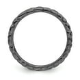 thumbnail image 2 of 925 Sterling Silver Stackable Black-plated Twisted Ring Eternity Band Size 10, 2 of 6