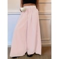 thumbnail image 4 of Women'S Striped Wide Leg Pants Elastic Waist Baggy Palazzo Trousers with Pockets Going Out Outfits Pink XL, 4 of 10