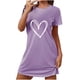thumbnail image 2 of Camisón corto de poliéster para mujer, talla grande, estampado de San Valentín, cuello redondo, manga corta, 2 of 4